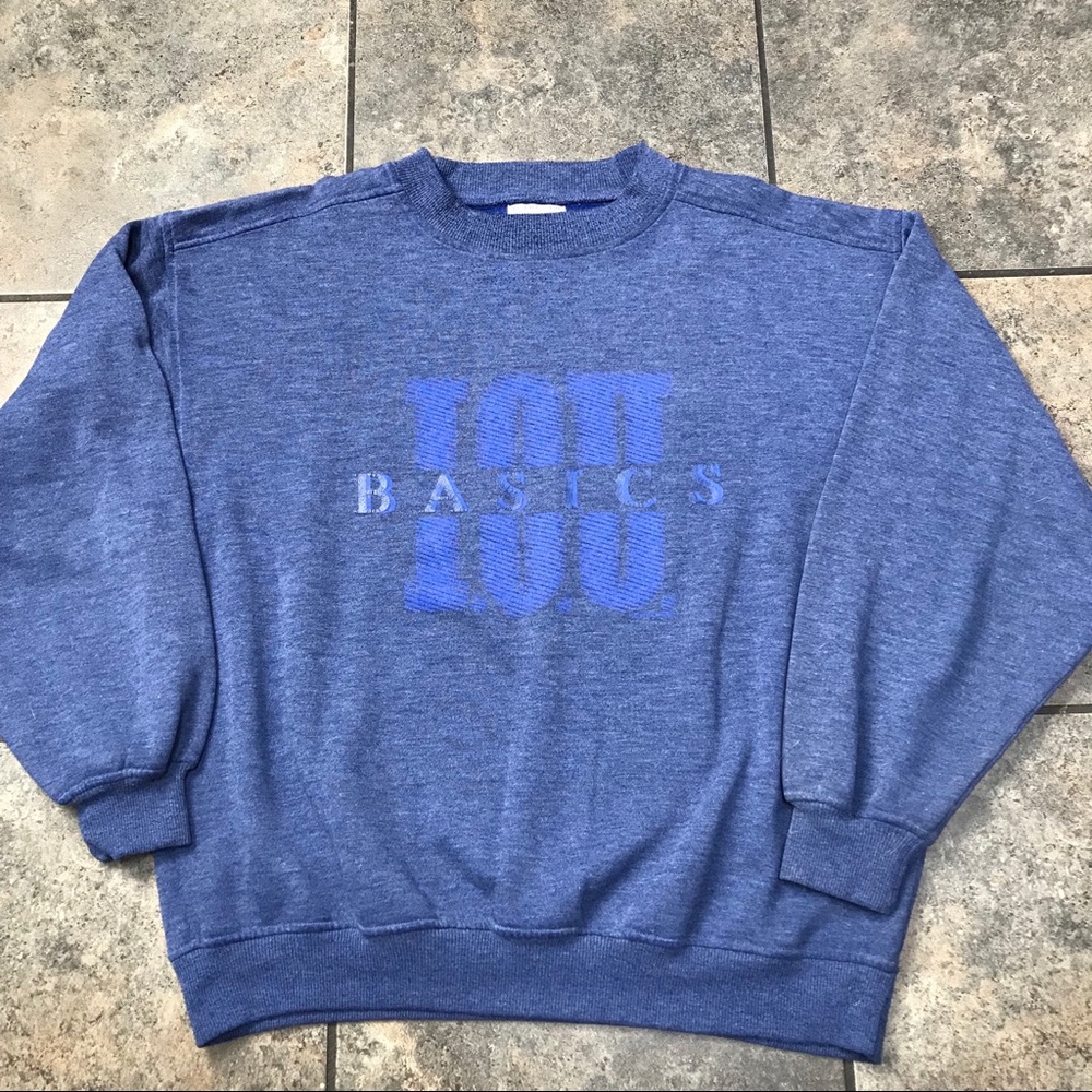 VTG 1992 I.O.U. Crewneck Sweatshirt Size Large